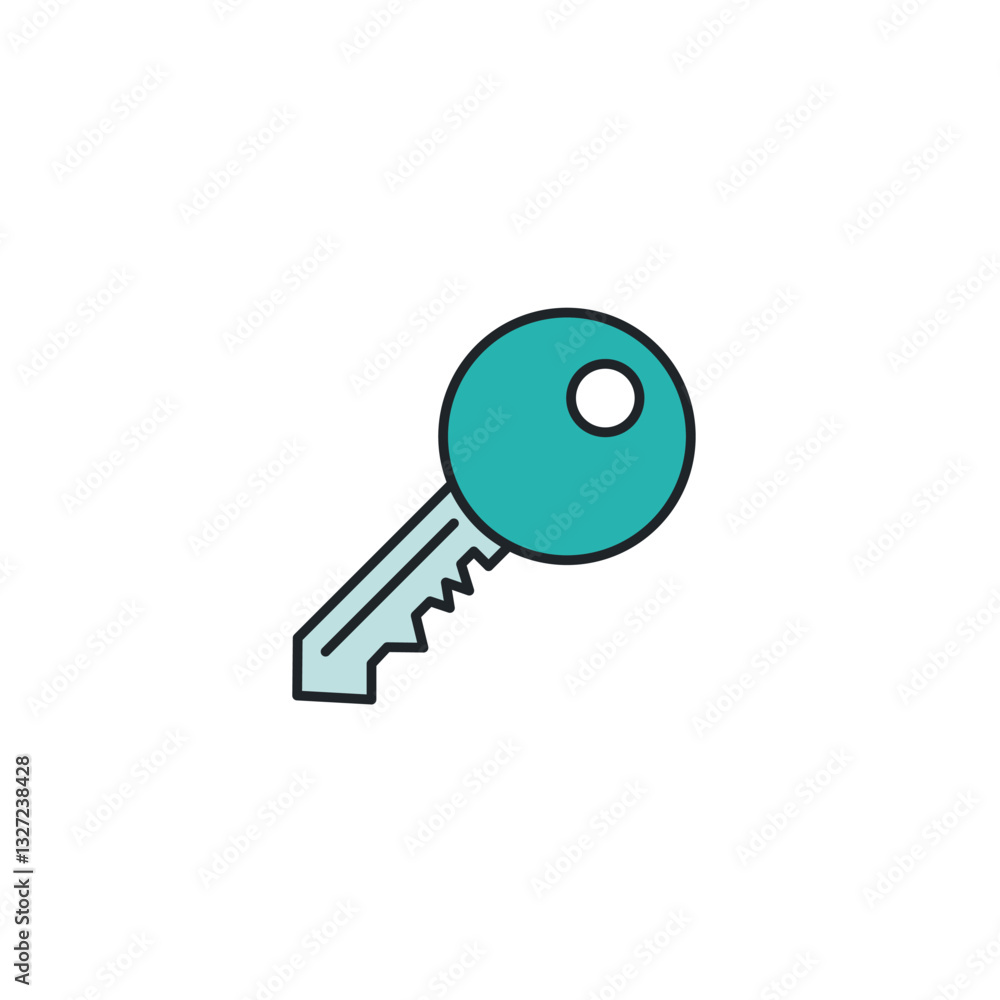 Key icon symbol vector illustration isolated on white background Key icon symbol vector illustration isolated on white background