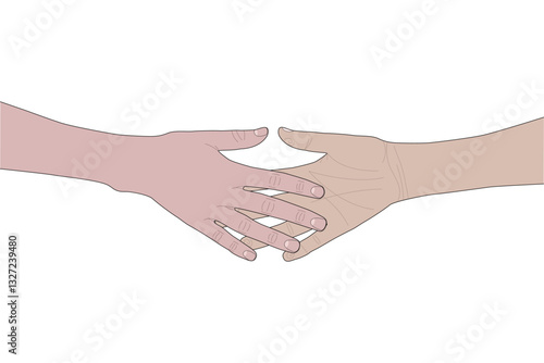 Greeting handshake gesture of reconciliation and agreement