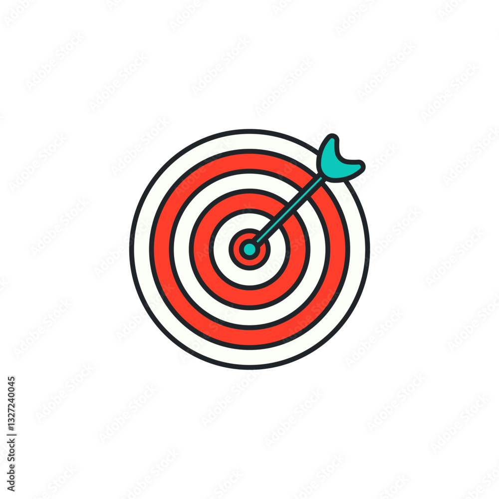 Bullseye icon symbol vector illustration isolated on white background Bullseye icon symbol vector illustration isolated on white background