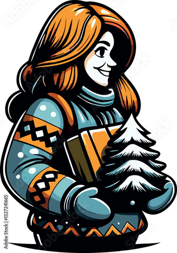 ragazza porta doni di NAtale 01