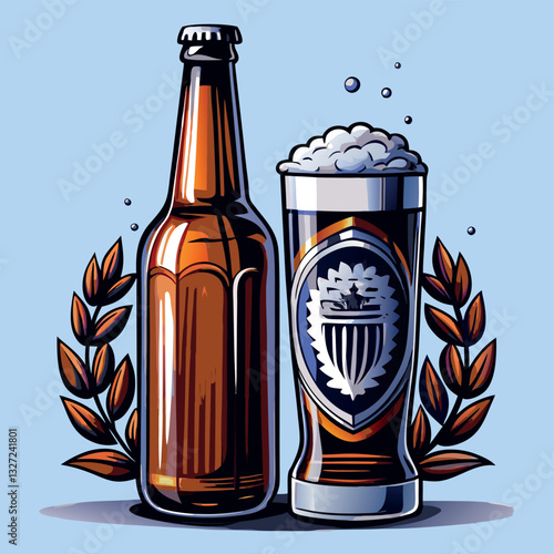 bottiglia e boccale di birra 01
