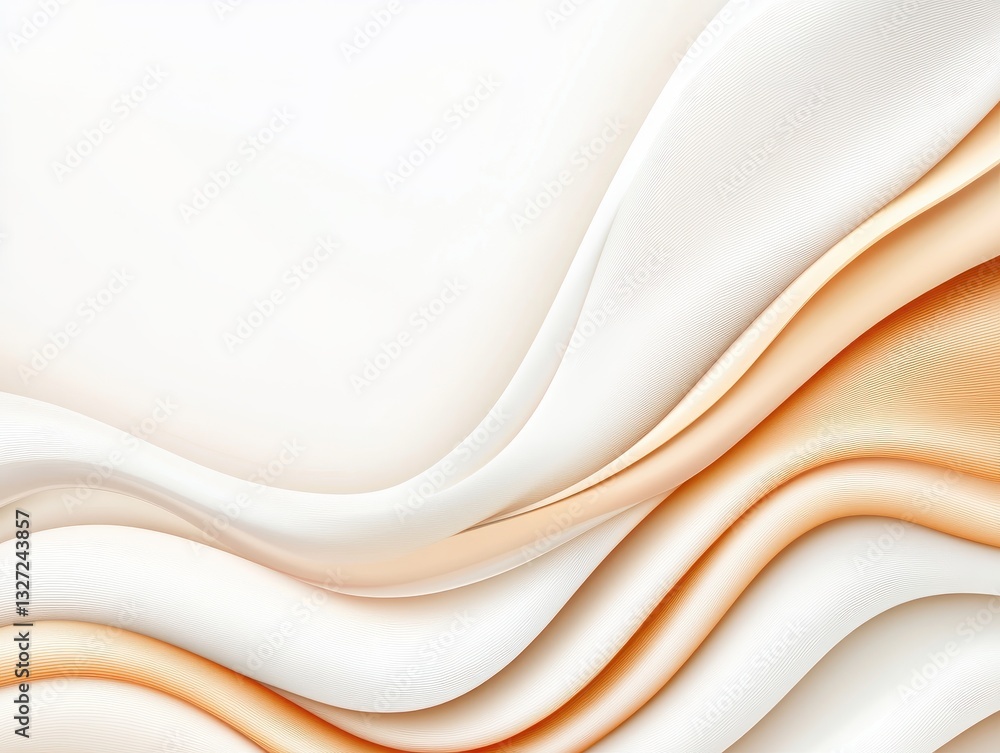 Obraz premium Abstract waves of soft white and peach colors creating a serene background