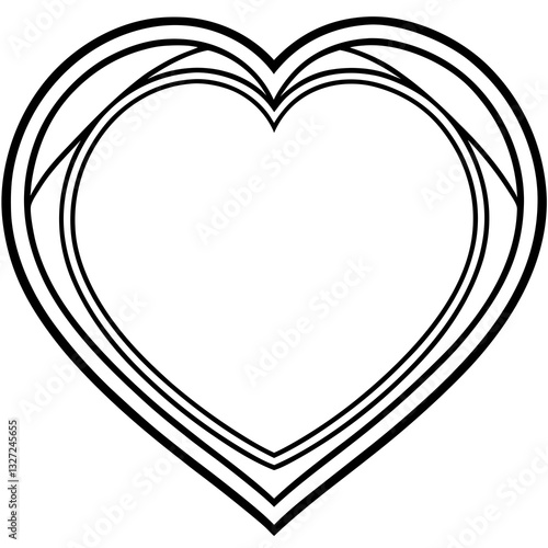 Stylish Heart Outline Frame Design