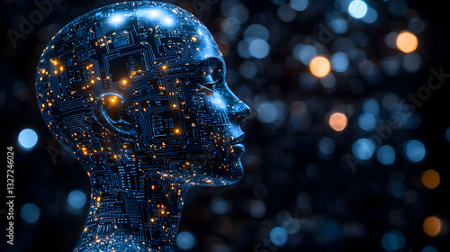 3D Rendering Glowing Ai artificial intelligence