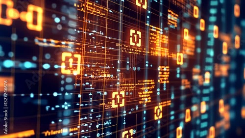 Wallpaper Mural Abstract Visualization of Data Stream Flowing Through Processing System Torontodigital.ca