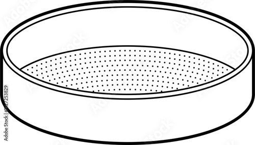 Rice flour sifter Outline Vector