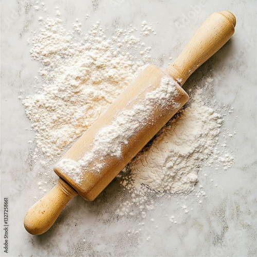 rolling pin on a table with flour
