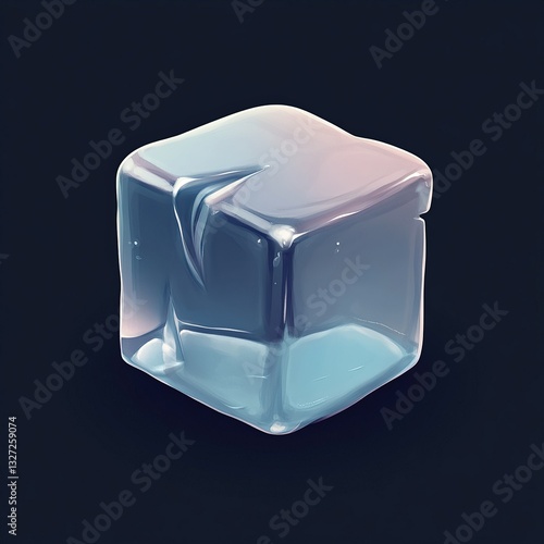 ice cube illustration in black background
