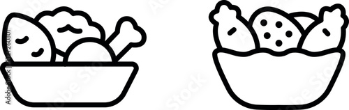 "Chicken Nuggets Icon – Crispy and Bite-Sized Fried Chicken Symbol in Vector Style"