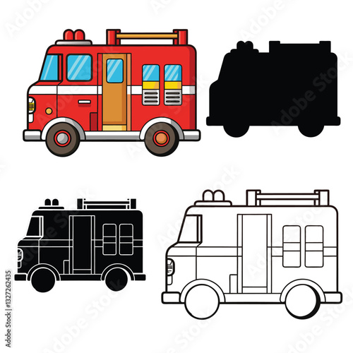 set of fire truck