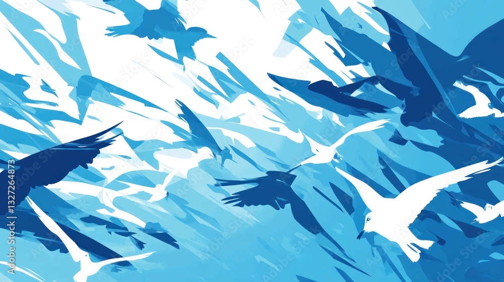 Abstract Birds in Flight Abstract Birds in Flight