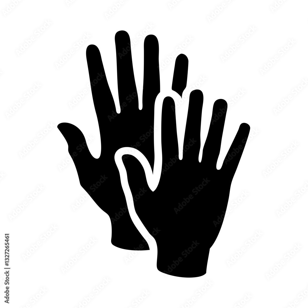 Fototapeta premium high five silhouette icon isolated on transparent background