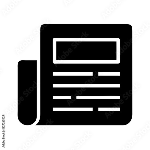 newspaper silhouette icon isolated on transparent background 
