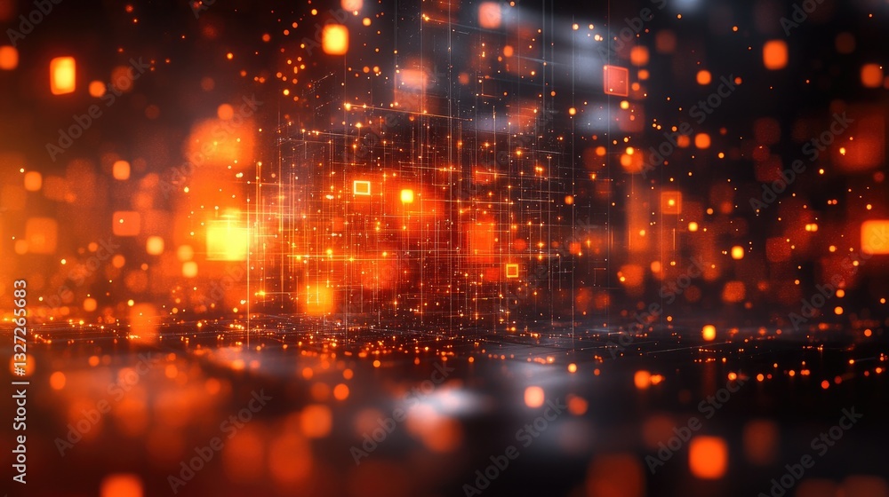 Abstract digital city, glowing data network, futuristic background Abstract digital city, glowing data network, futuristic background