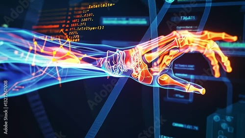 Wallpaper Mural Digitalisierte Darstellung von Knochen mit Technologie-Overlay Torontodigital.ca