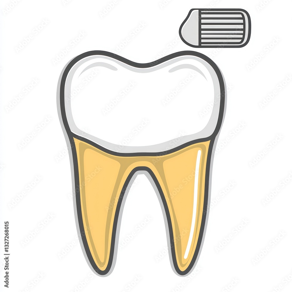 Outlined icon of teeth and toothbrush, dental hygiene focus, white. Outlined icon of teeth and toothbrush, dental hygiene focus, white.