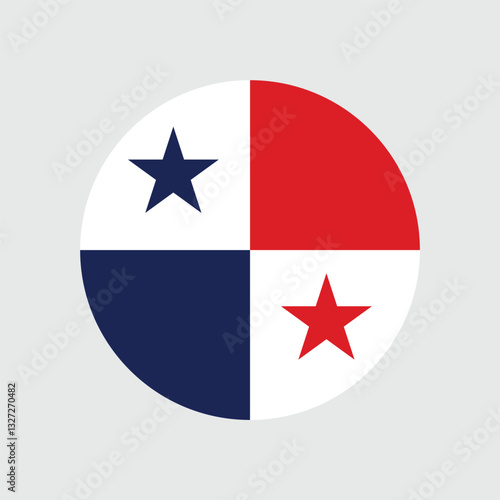 Panama flag as round glossy icon