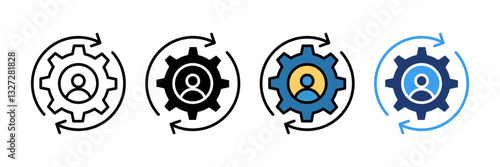 Reskilling  Icon Set Multiple Style Collection
