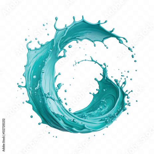 abstract 3d Circular falling bold paint splash in different colour style  isolated on white background