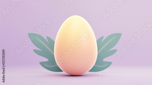 3d egg design digital studio creative artwork soft colors front view conceptual visual