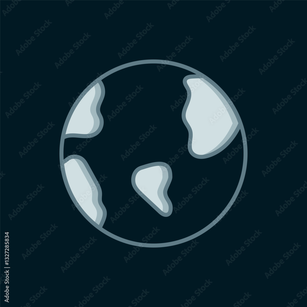 Line Earth globe icon isolated on black background. World or Earth sign. Global internet symbol. Geometric shapes. Flat filled outline style with shadow. Vector Line Earth globe icon isolated on black background. World or Earth sign. Global internet symbol. Geometric shapes. Flat filled outline style with shadow. Vector