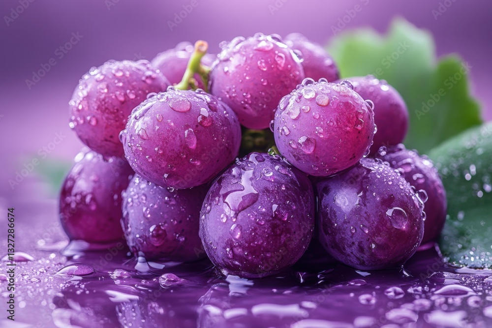 custom made wallpaper toronto digitalA vibrant bunch of grapes glistens with water droplets showcasing their plumpness and fresh appearance