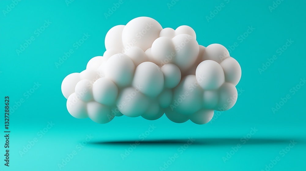 3D cloud floating against blue background, for weather or conceptual design use 3D cloud floating against blue background, for weather or conceptual design use