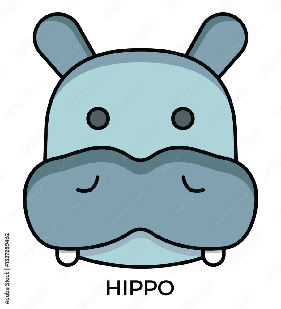 Cute hippo face icon.by kus wandoko Cute hippo face icon.by kus wandoko