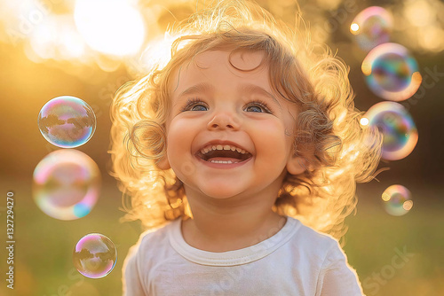 enfant et bulles de savon