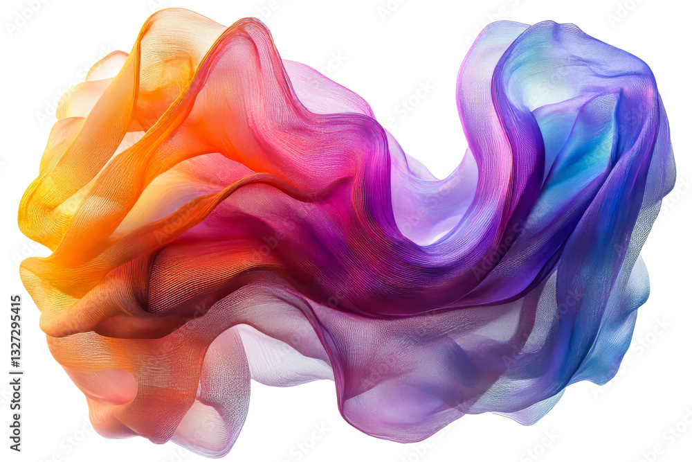 Colorful silk fabric flowing gracefully in the air Colorful silk fabric flowing gracefully in the air