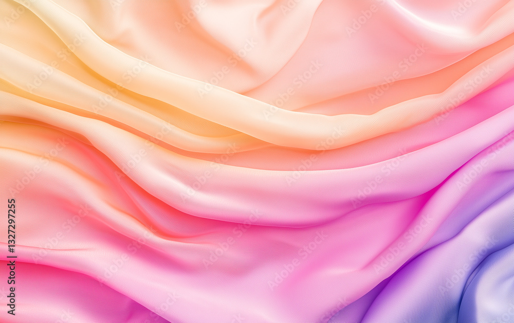 Fototapeta premium Soft, flowing fabric in pastel hues creates a serene, dreamy atmosphere perfect for fashion or design projects.