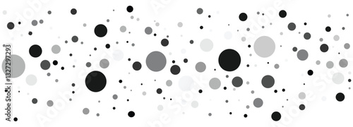 vector graphic of scattered dots, simple shapes, in the style of grey and black on a white background, no shadows, flat design, simple shapes, simple design elements