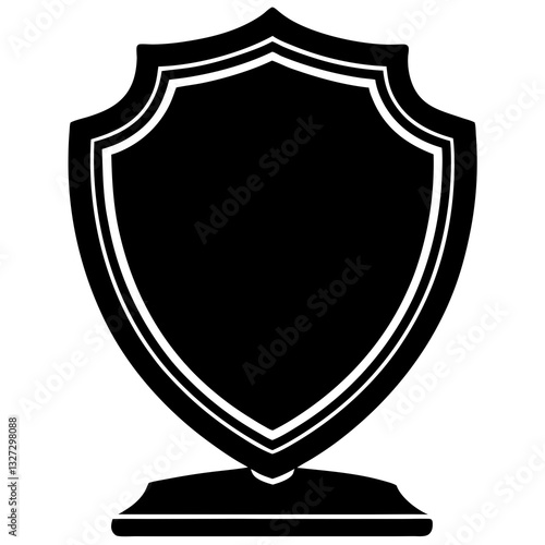 Vector Shield Base Silhouette for Graphic Design