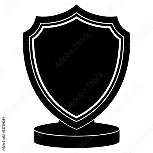 Vector Shield Base Silhouette for Graphic Design