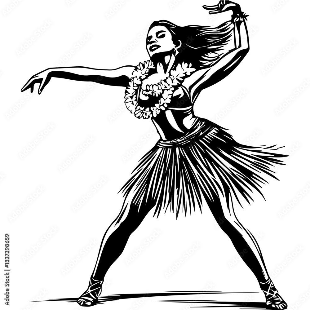 Fototapeta premium Silhouette of a Dancer Highlighting Energetic Hip Movements and Rhythmic Step