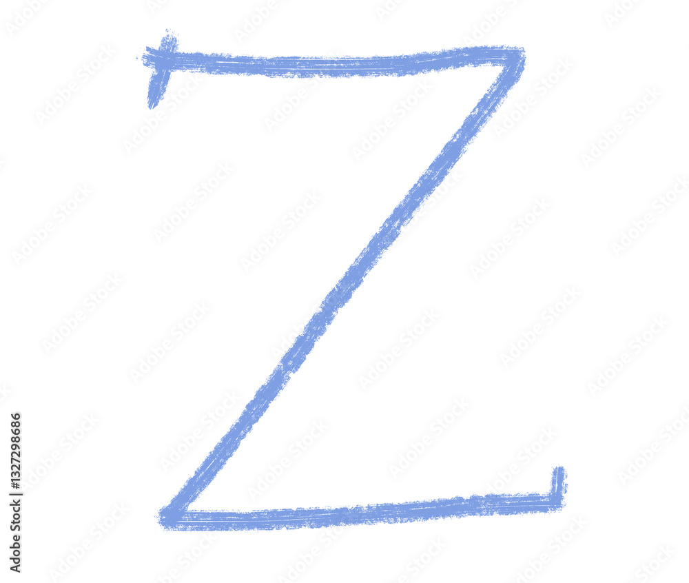 Abstract element hand-drawn brush pencil texture strokes letter Z