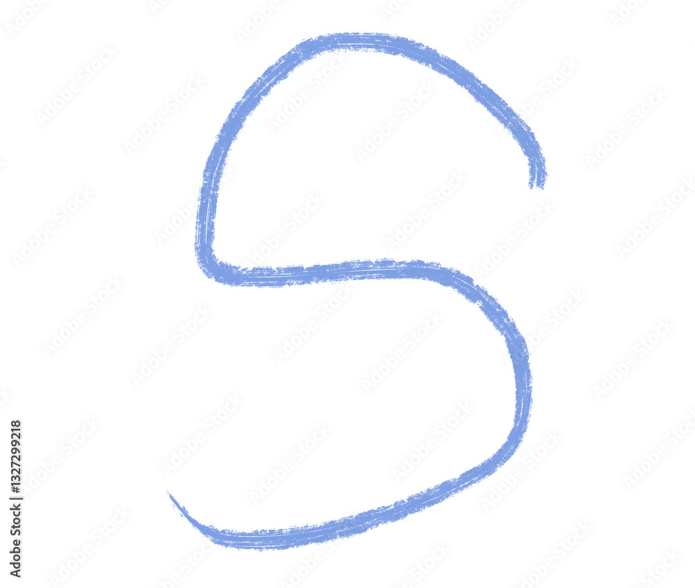 Abstract element hand-drawn brush pencil texture strokes letter S