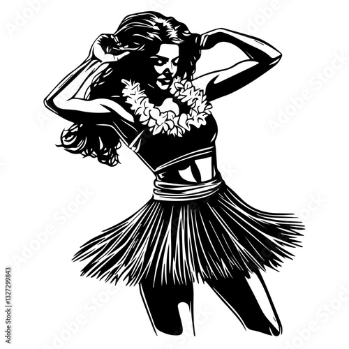 Hula Dancer Silhouette – Graceful Hawaiian Dance Pose