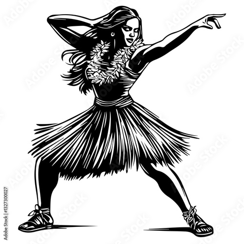 Hula Dancer Silhouette – Graceful Hawaiian Dance Pose