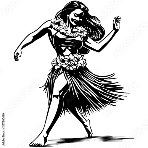 Hula Dancer Silhouette – Graceful Hawaiian Dance Pose