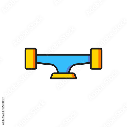 Color Skateboard wheel icon isolated on white background. Skateboard suspension. Skate wheel. Flat filled outline style with shadow. Vector