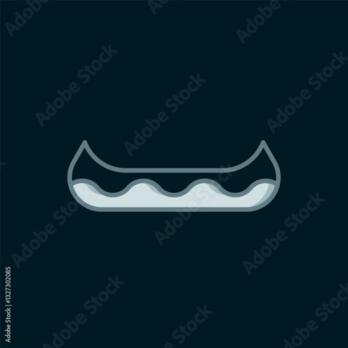 Wallpaper Mural Line Kayak and paddle icon isolated on black background. Kayak and canoe for fishing and tourism. Outdoor activities. Flat filled outline style with shadow. Vector Torontodigital.ca