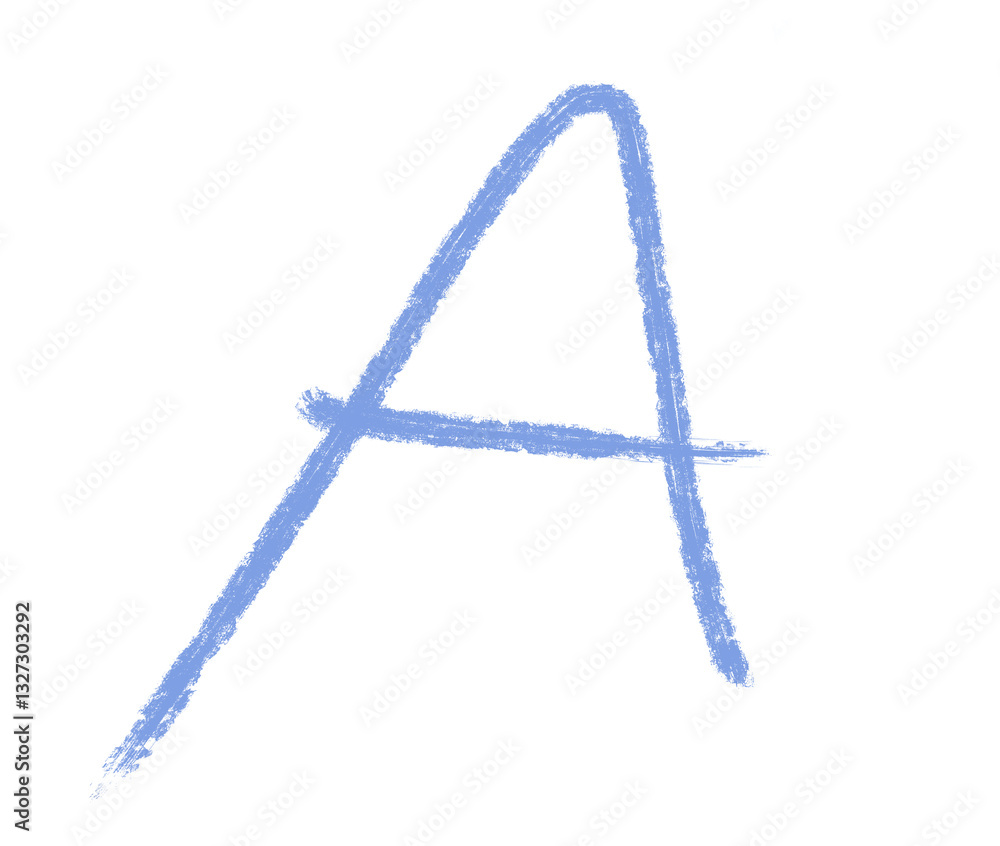 Abstract element hand-drawn brush pencil texture strokes letter A