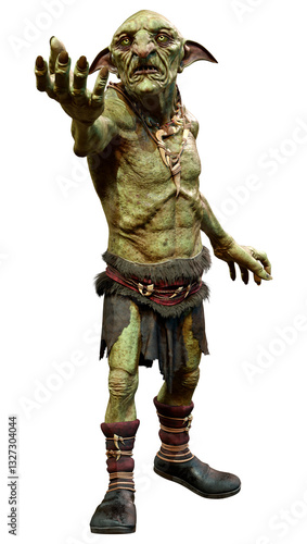 Obraz na płótnie 3D Rendering Fantasy Creature Hobgoblin on White