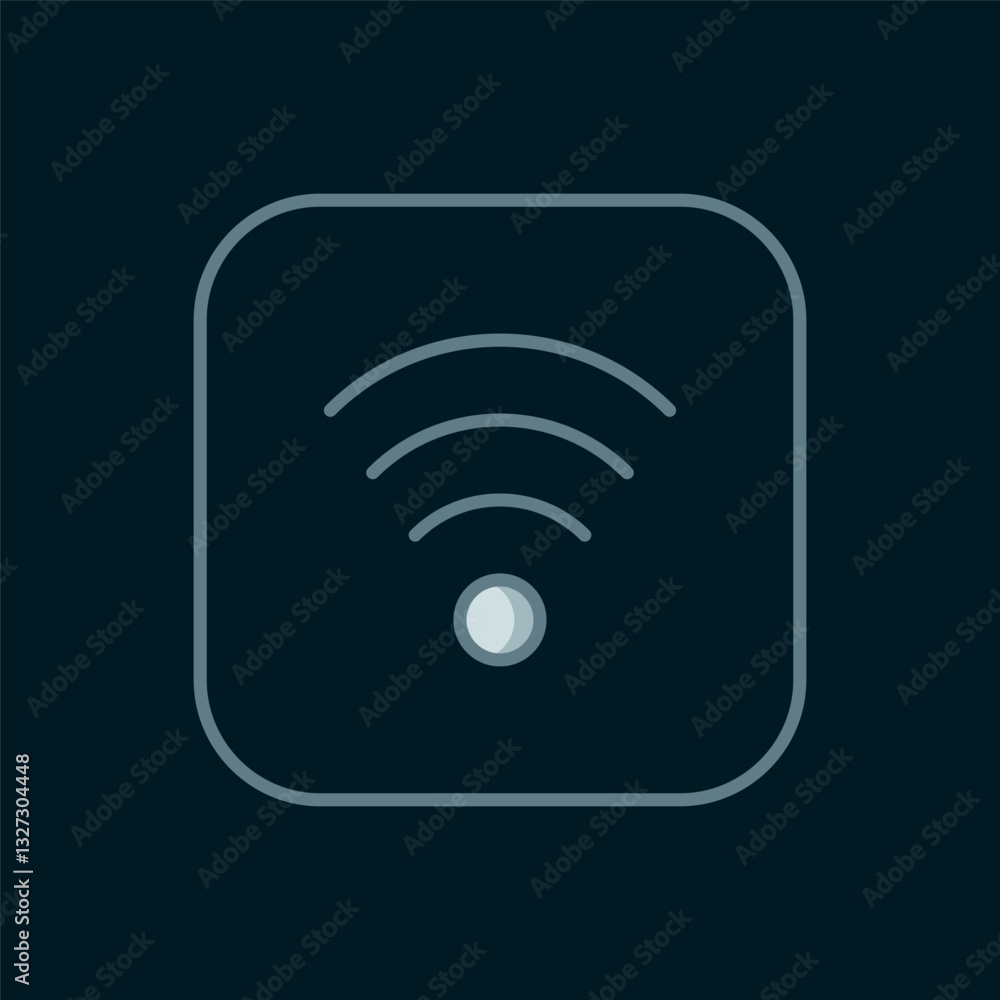Line Wi-Fi wireless internet network symbol icon isolated on black background. Flat filled outline style with shadow. Vector Line Wi-Fi wireless internet network symbol icon isolated on black background. Flat filled outline style with shadow. Vector