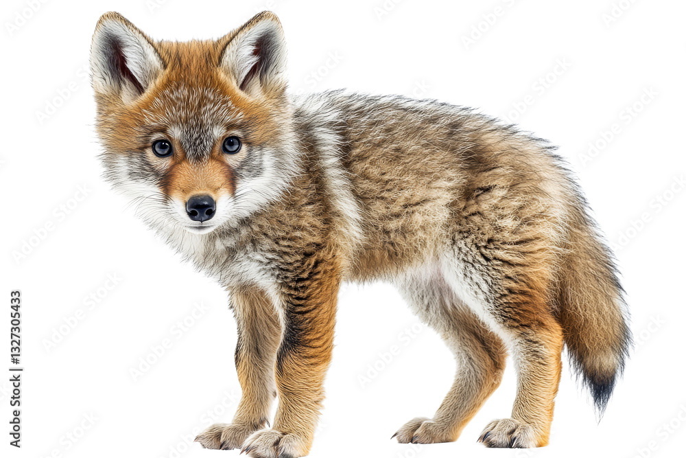 Fototapeta premium Cunning fox standing on a transparent background