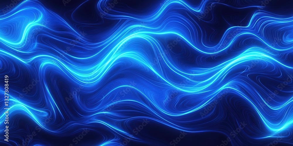Abstract blue background with glowing waves of neon light, creating an elegant and futuristic pattern for design projects. Abstract blue background with glowing waves of neon light, creating an elegant and futuristic pattern for design projects.
