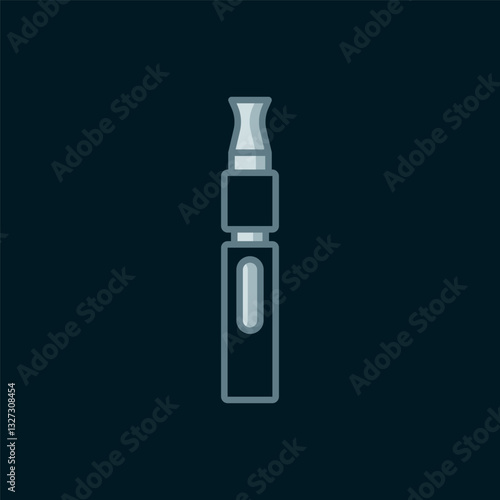 Line Electronic cigarette icon isolated on black background. Vape smoking tool. Vaporizer Device. Flat filled outline style with shadow. Vector