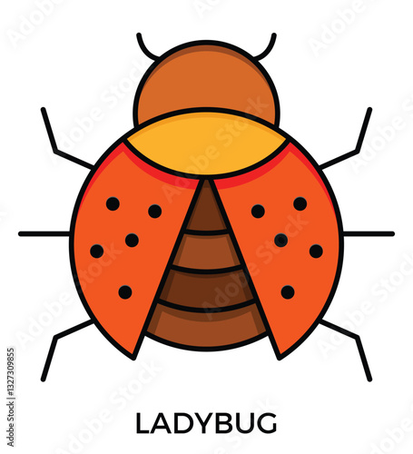 Lady bug vector icon, Lady bug logo design, cute icon, simple icon, tiny logo icon, red lady bug sign, cute colorful ladybird.by kus wandoko