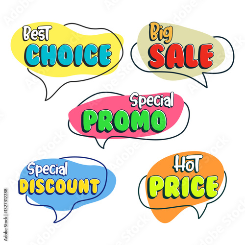Big sale callout promo sign label vector design